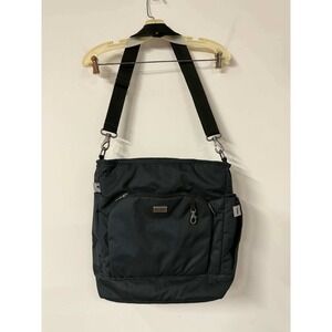 Cabela's Unisex Large Black Canvas Messenger Bag Padded Laptop Shoulder Strap
